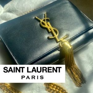 Yves Saint Laurent classic black tassel chain bag